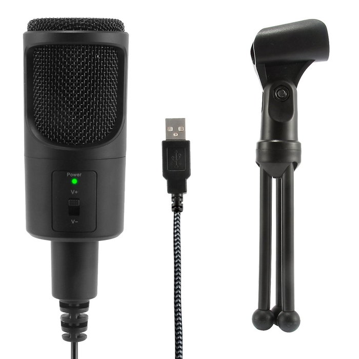 Woxter Mic Studio 50 Micrófono de estudio Negro con Trípode